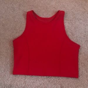 red athletic tank